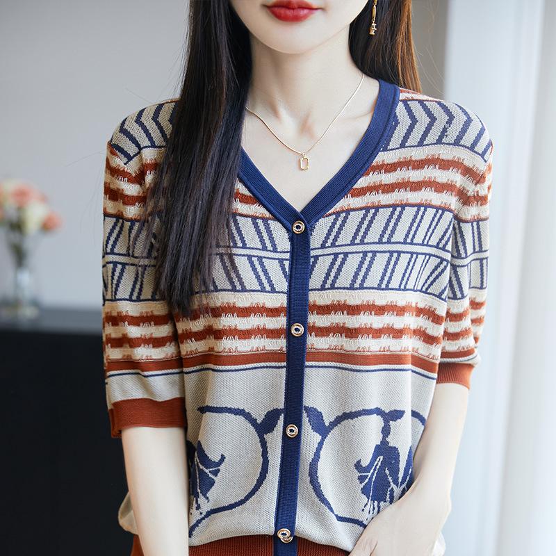 

Футболка Tencel Lyocell Coatthin с короткими рукавами, женский вязаный свитер L