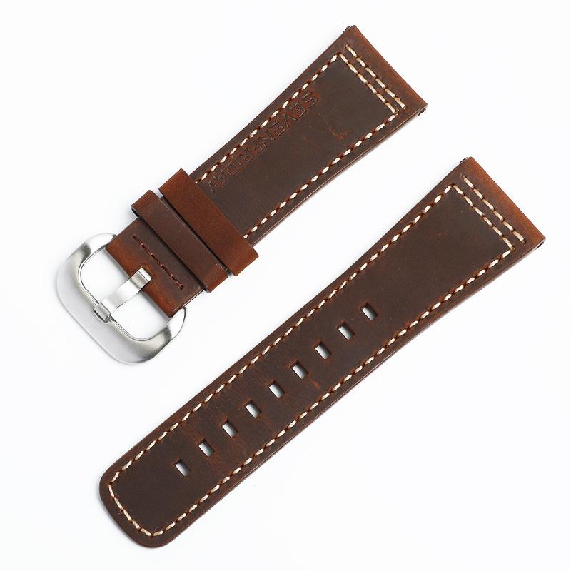 Crazy Horse Leather First Layer Color Line Fits Seven Fridays Sports Watch Strap Bracelet Leather Strap 28mm