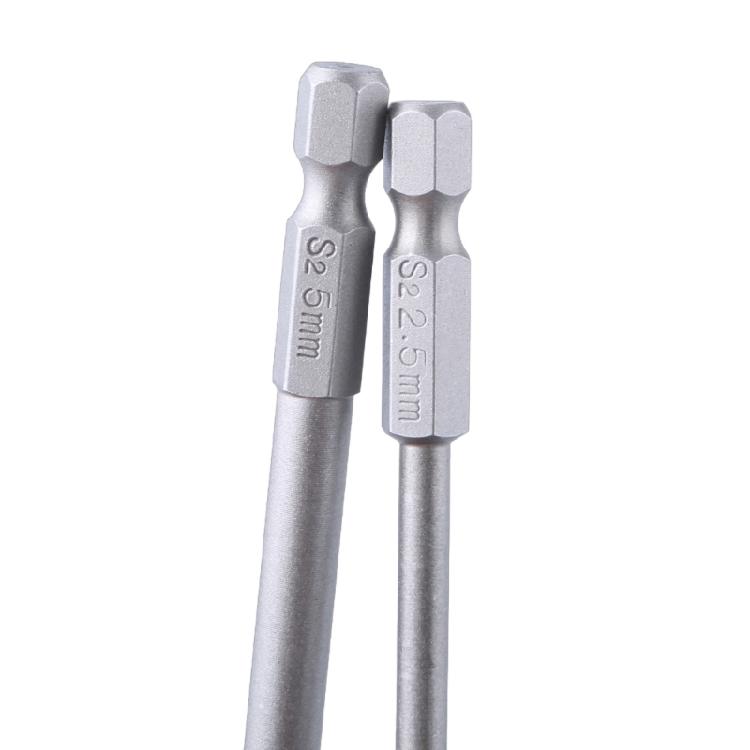 5pcs Magnetic Ballhead End Hex Screwdriver Bit Set,  Alloy Steel, Long Reach 100mm
