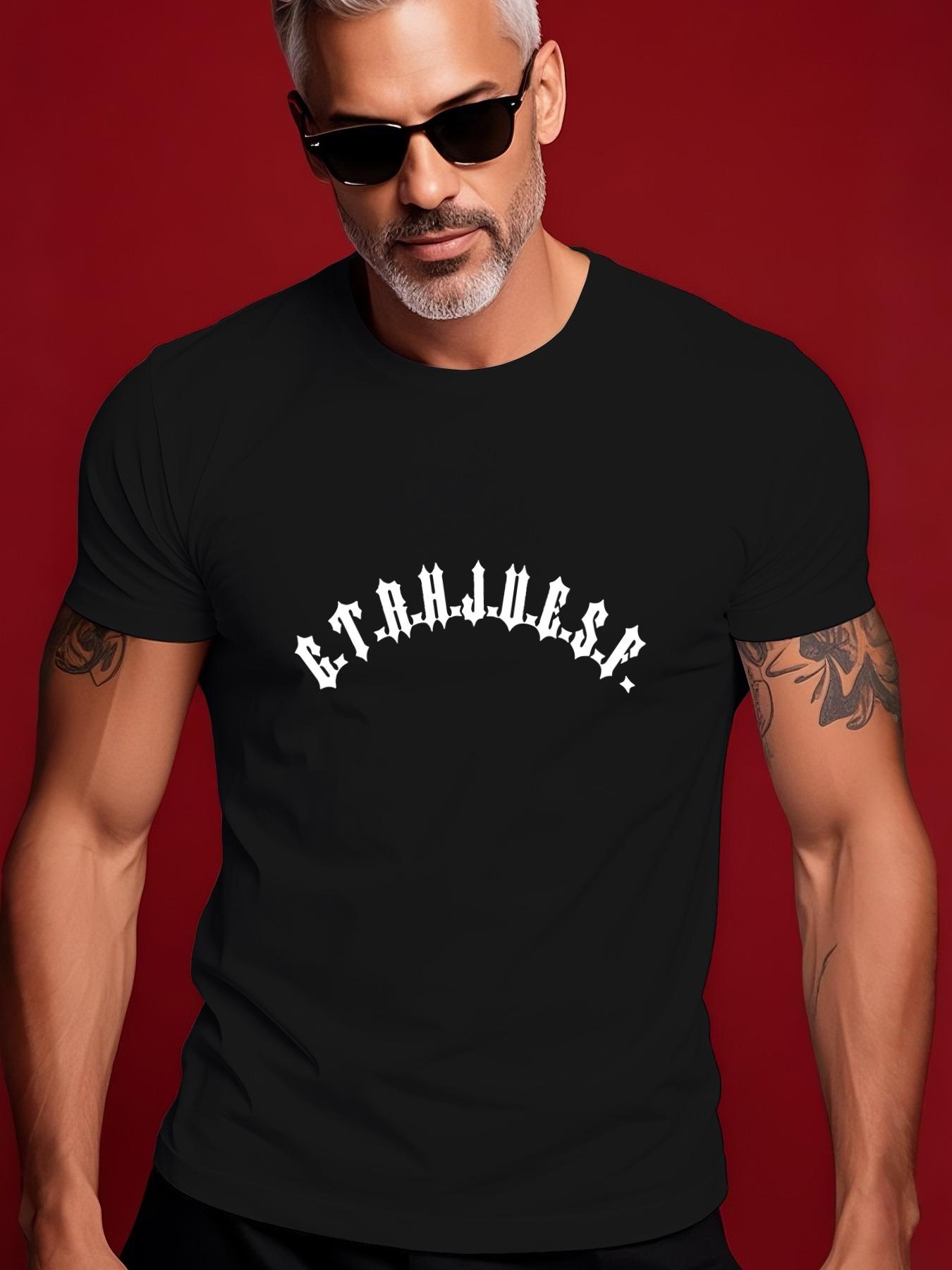 Gothic Letter Graphic Casual Tshirt - Maroon Streetwear S... S