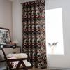 Polyester Cotton American Style Retro Jacquard Tassel Oil Painting Curtain Living Room Semi-shading Drape Kitchen Valance