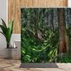 Green Jungle Shower Curtain Summer Forest Tree Bathroom Bath Decoration Home Decor Natural Landscape 3D Living Room Curtains Set