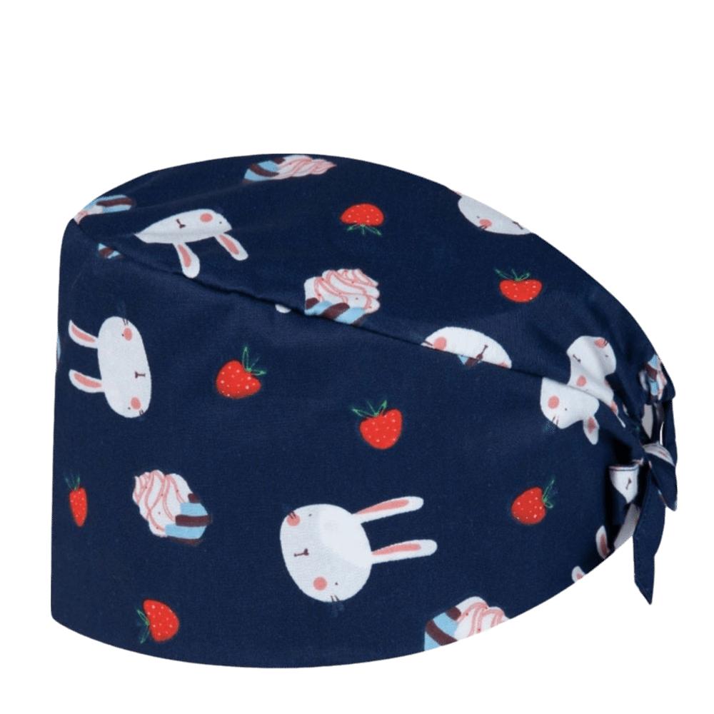 Unisex Cartoon Printing Scrub Cap Adjustable Buckle Print Design Lab Scrub Hat Breathable Soft Pure Healthcare Hats Pet Hospital