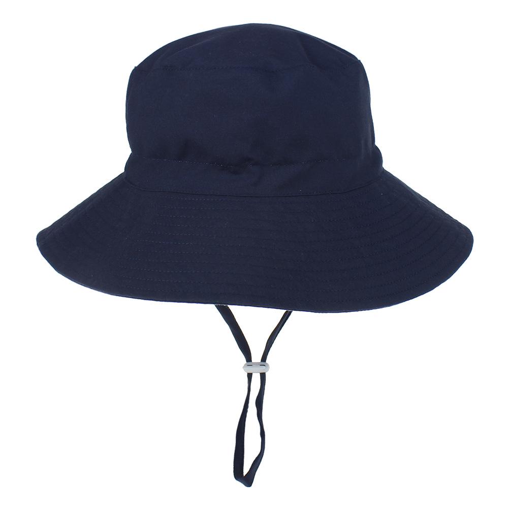 

New Summer Children Cotton Cartoon Bucket Cap For Boys Printing Baby Girls Sun Hat Kids Bonnet Anti UV Protection Beach Cap (for 0-3 years) темно-синий
