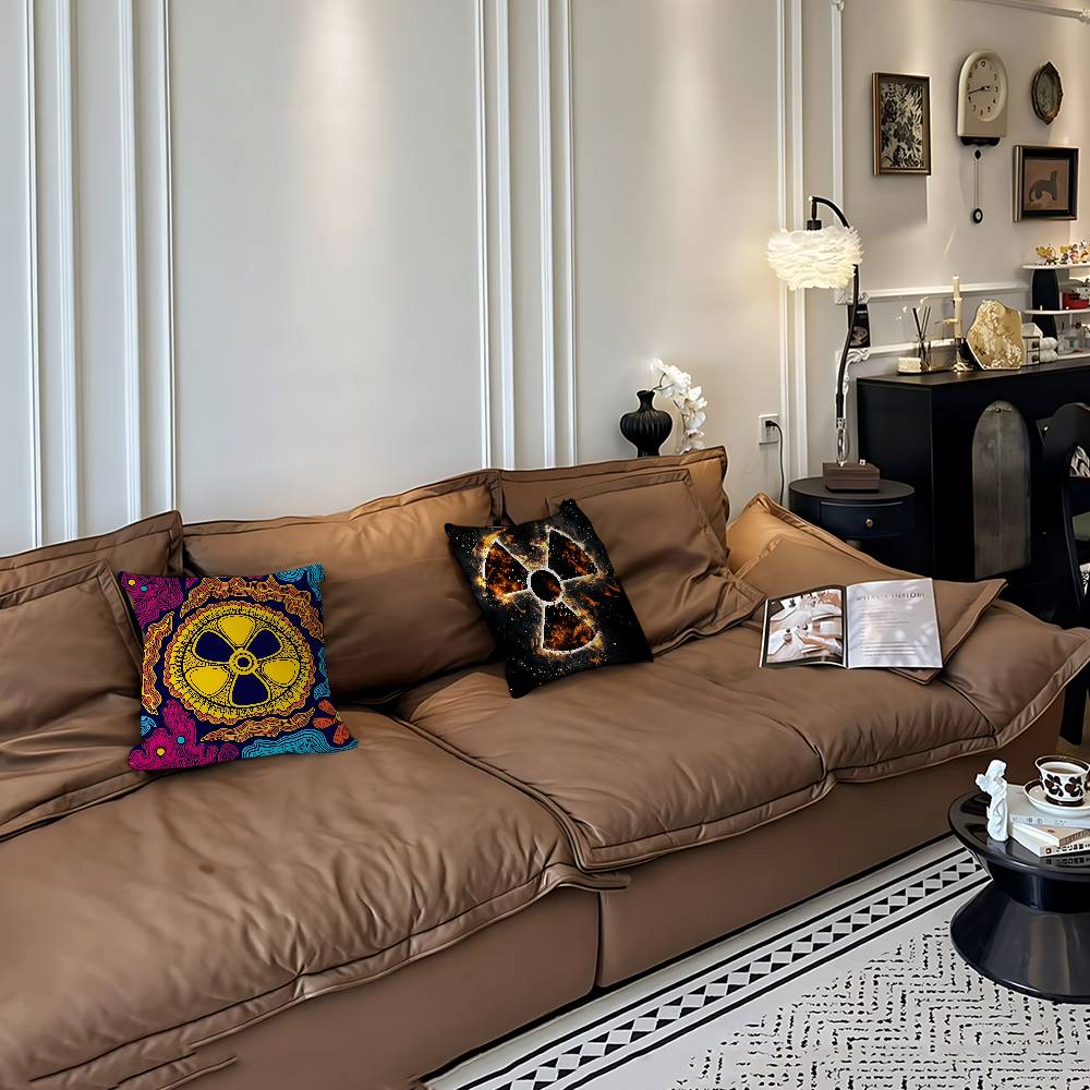 Creative R-Radiation Logo Pillow Case Removable Washable Cushion Cover – All-Season Soft Linen