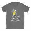 T Shirt Beach Vintage Being Salty Melts Ice Hippie T Shirts 100 Cotton Tee Shirt for Adult Y2K Retro Custom Short Sleeve Tees
