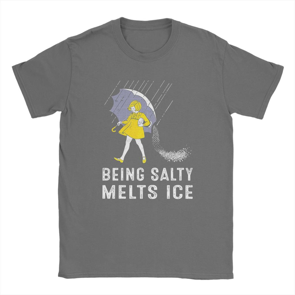 T Shirt Beach Vintage Being Salty Melts Ice Hippie T Shirts 100 Cotton Tee Shirt for Adult Y2K Retro Custom Short Sleeve Tees
