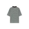 [wooyoungmi] Green Ribbed Stripe Polo T-shirt W261TS31761F
