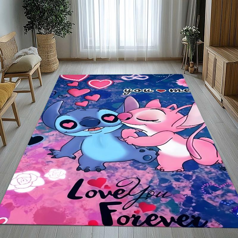 

Cartoon S-Stitchs Kawaii Living Room Non-Slip Area Rug Soft Carpet for Bedroom Kids Playroom Sofa,Home Decor Doormat Gift 40x60cm