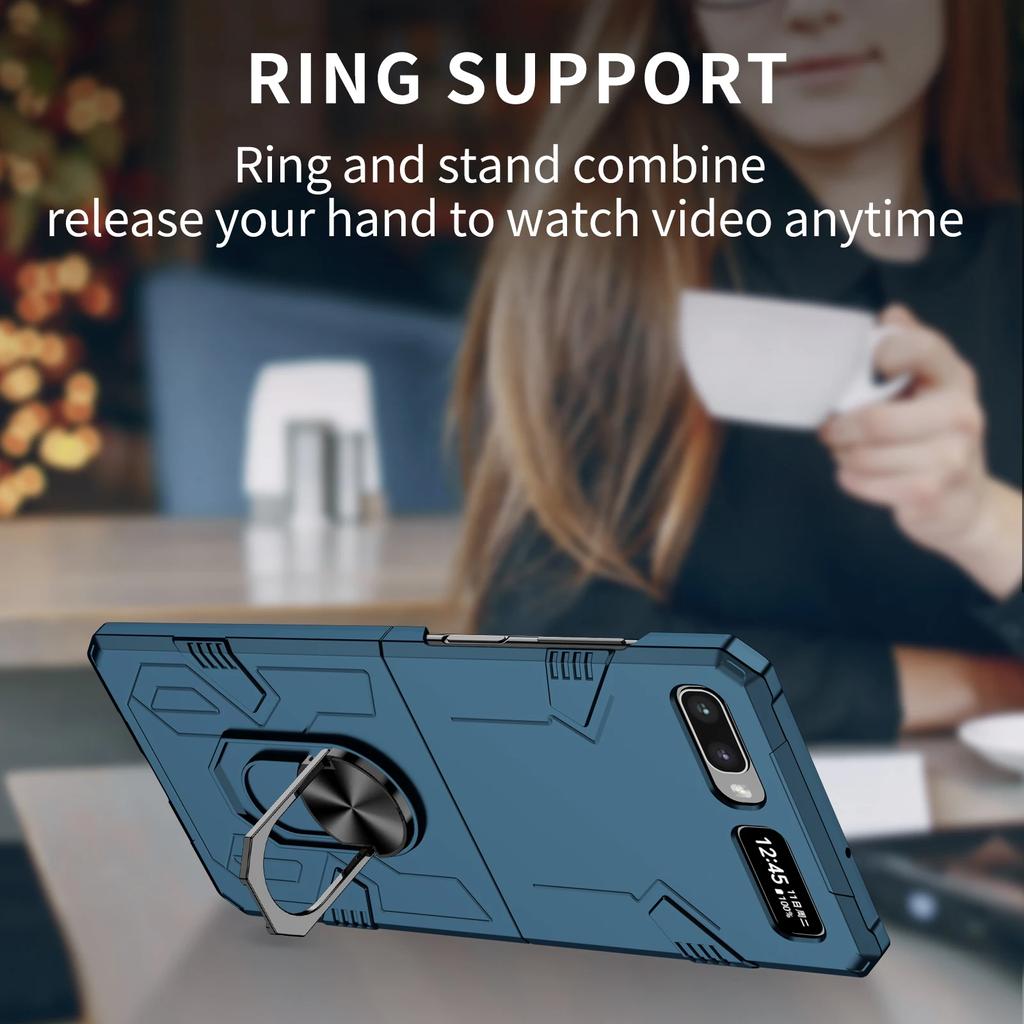 Anti-Drop Finger Ring Folding Coque Case for Samsung Galaxy Z Flip 3 5 2 Flip5 Flip2 Flip4 Flip 4 Flip3 5G Hard Cover Fundas