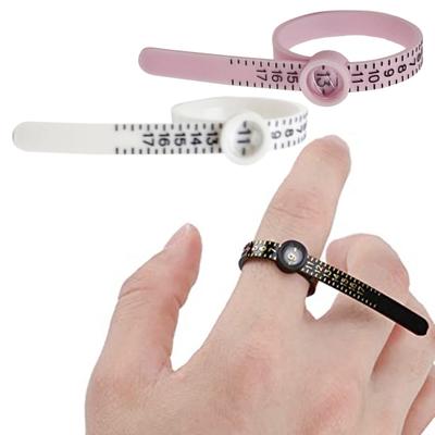 2 Pcs Ring Sizers with Magnified Glass for Convenient Reading Accurate Scale 1-17 Ring Measuring Belt Reusable US Finger Size Gauge Jewelry Sizing