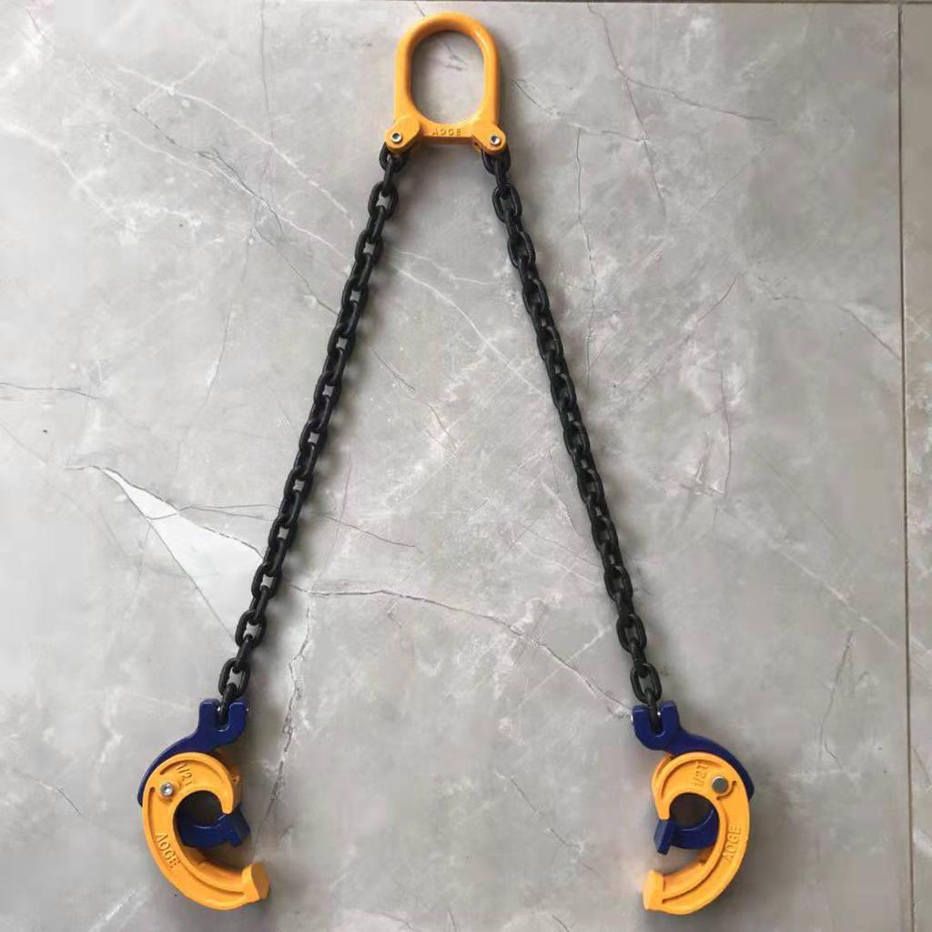 Double-Chain Forklift Eagle Beak Drum Lifting Hook and Spreader Clamp