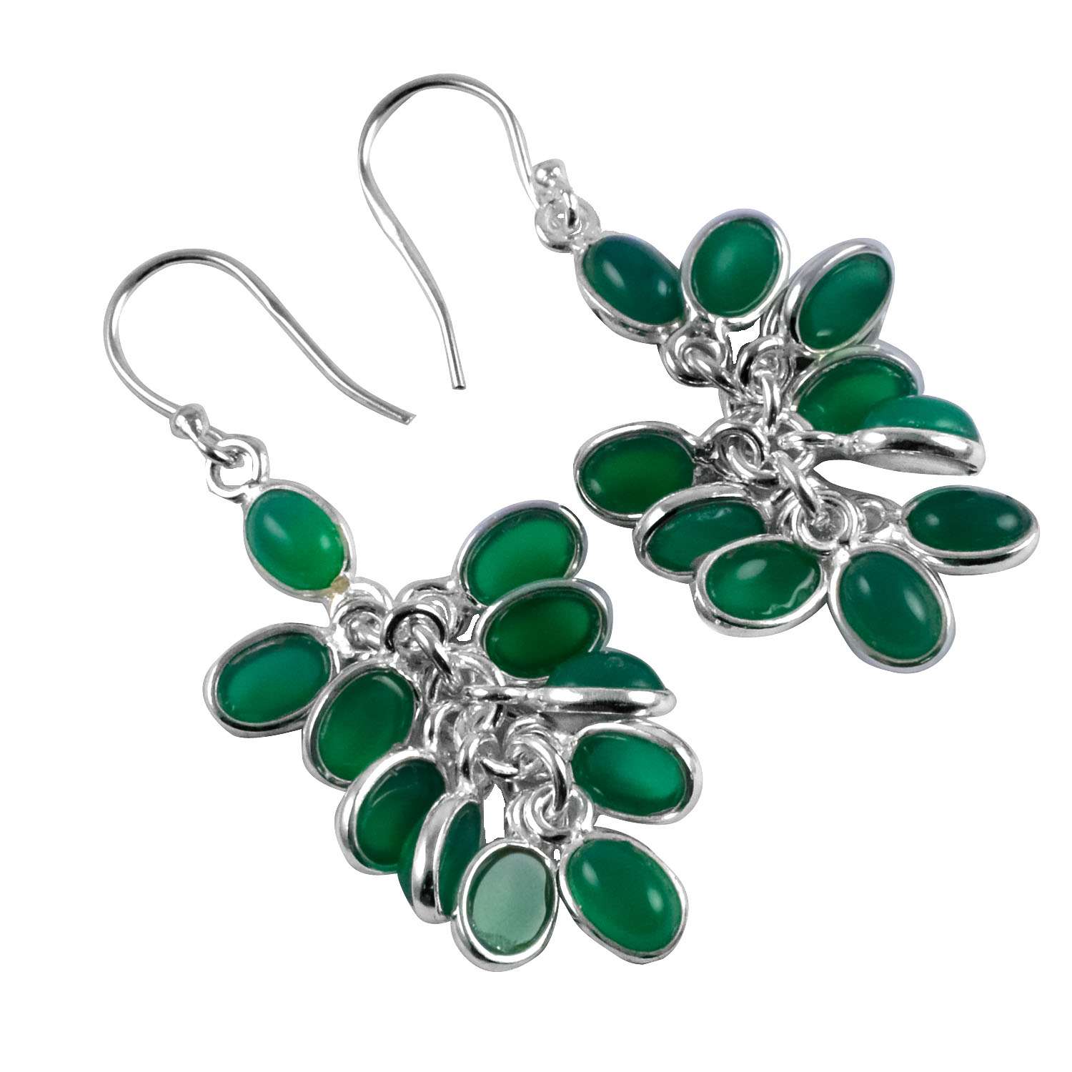 

Green Onyx Gemstone Earrings Solid 925 Sterling Silver Handmade Earrings Jewelry Gift For Women And Girls E-1670