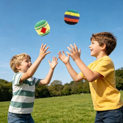 Çocuklar İçin Tığ İşi Juggling Topları, Beceri Geliştirme Eğlencesi İçin Yumuşak El Dokuması Örgü Torbalar, Denge Refleksleri Koordinasyonu Geliştirir, Dış Mekan Oyunları ve Parti Hediyelikleri