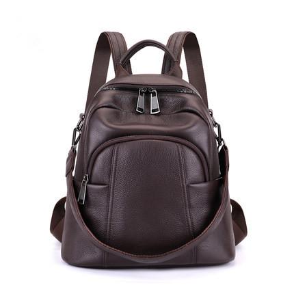 

2026 backpack European and American style backpack women s leather fashion travel bag multi-bag portable малиновий