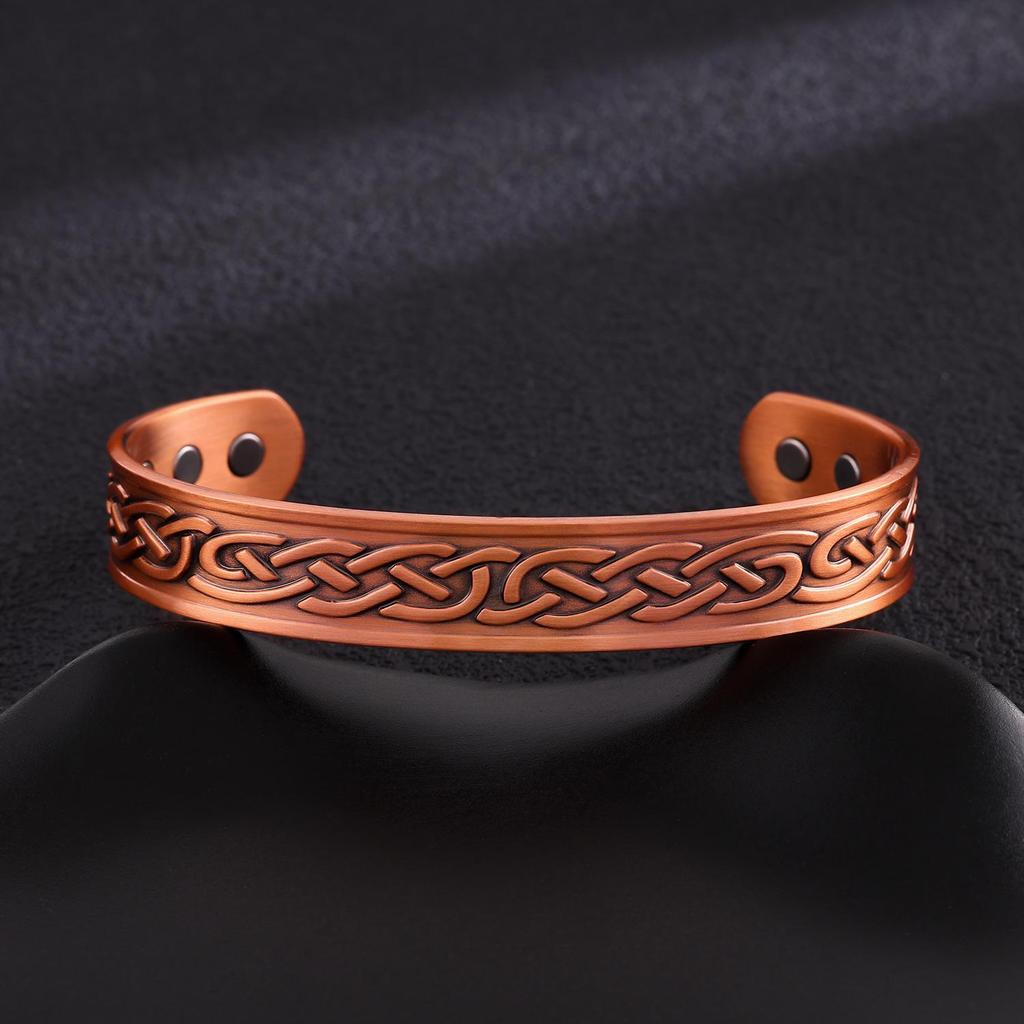 Purple Copper Magnet Bracelet - Adjustable Pure Copper Hand Jewelry