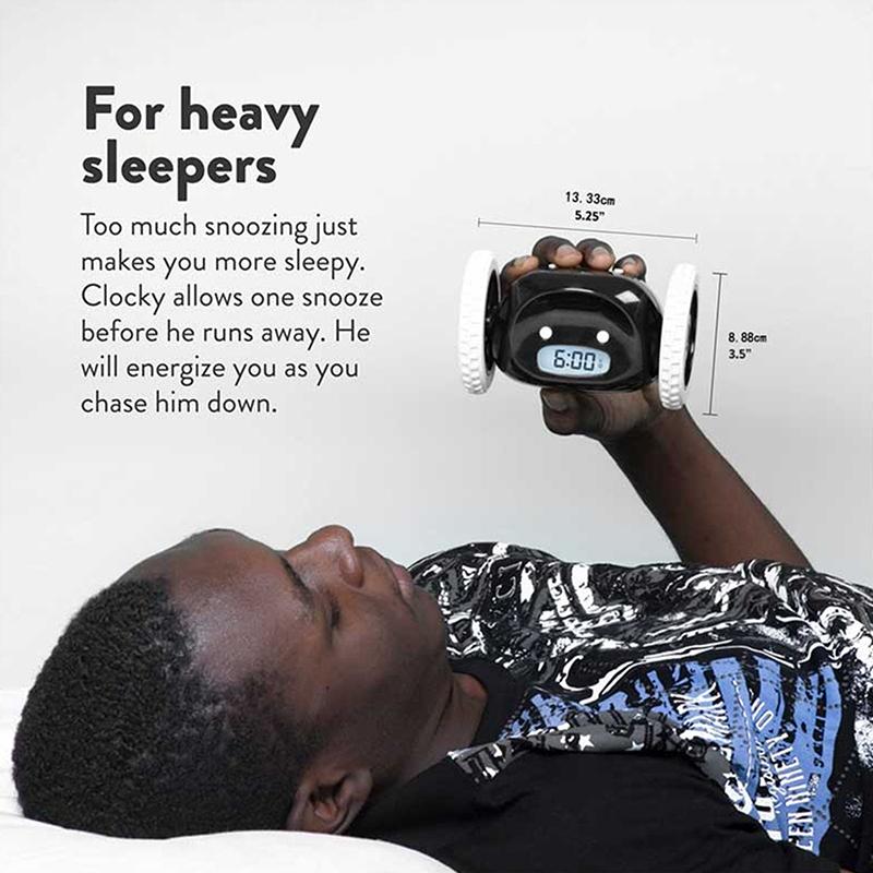 Çalar Saat Çalışan Çalar Saat Hareket Et Zıpla Yuvarlan Kaç Kolay Ayarlanır Akıllı Dijital Tekerlekli Çalar Saat, Derin Uyuyanlar İçin