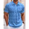 2026 Summer New Style Men's Short-Sleeved Polo Shirt - Street Casual Fashion Comfortable Breathable 3D Pattern Print