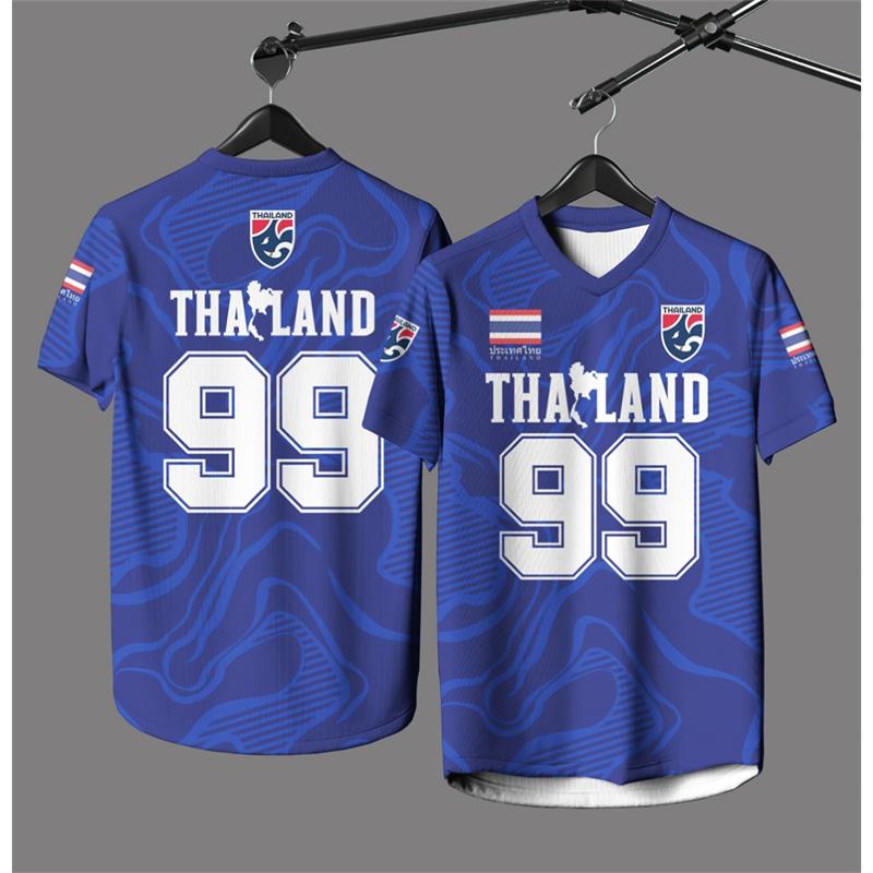 Camiseta Tops de Verão Personalizados para Homens e Mulheres Tailândia Esporte Camisa de Futebol Casual Camiseta Personalizada Roupas Infantis Roupas de Secagem Rápida