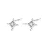 925 Sterling Silver Star Cubic Zirconia Earrings for Women - Comfortable for Sleeping, Perfect Student Accessory.