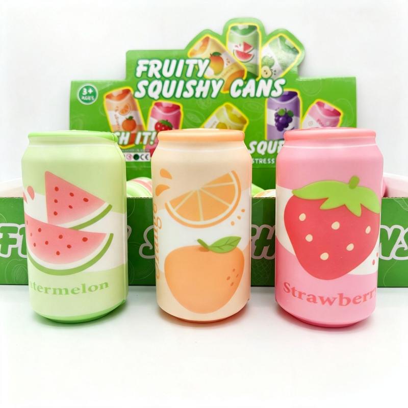 Soda Can Squeezable Toy Slow Rising Soft Realistic Fruit Toy Calming Toy for Special Needs Kids