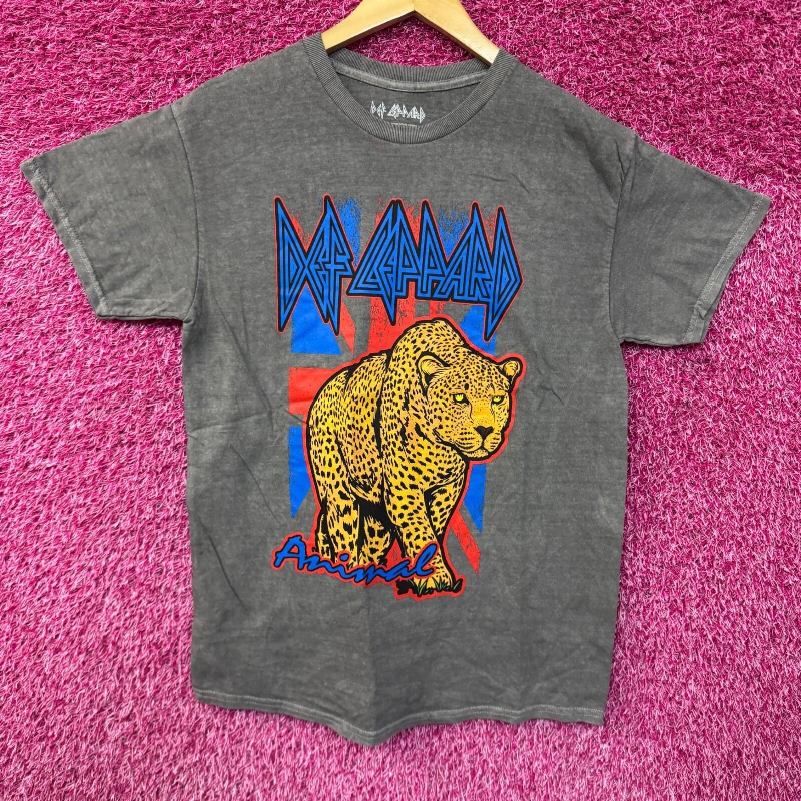 Def Leppard Animal Neon Leopard Hysteria Metal Band Tee M XXL