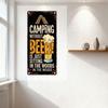 Vintage Camping Beer Metal Tin Sign Rustic Wall Decor with Tent Beer Glass Art for Bar Home Man Cave Garden Outdoor Decoration