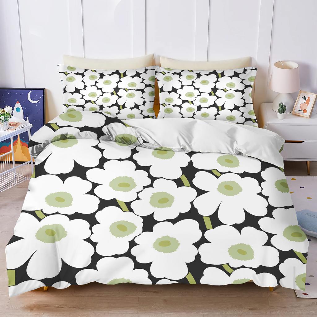 Plant Cute Flowers Bedding Set 3D Children'S Bedding Set Quilt Duvet Cover King Size Twin Covers Children Printed 100% Polyester