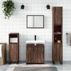 2 Piece Bathroom Furniture Set Brown Oak Effect Particleboard