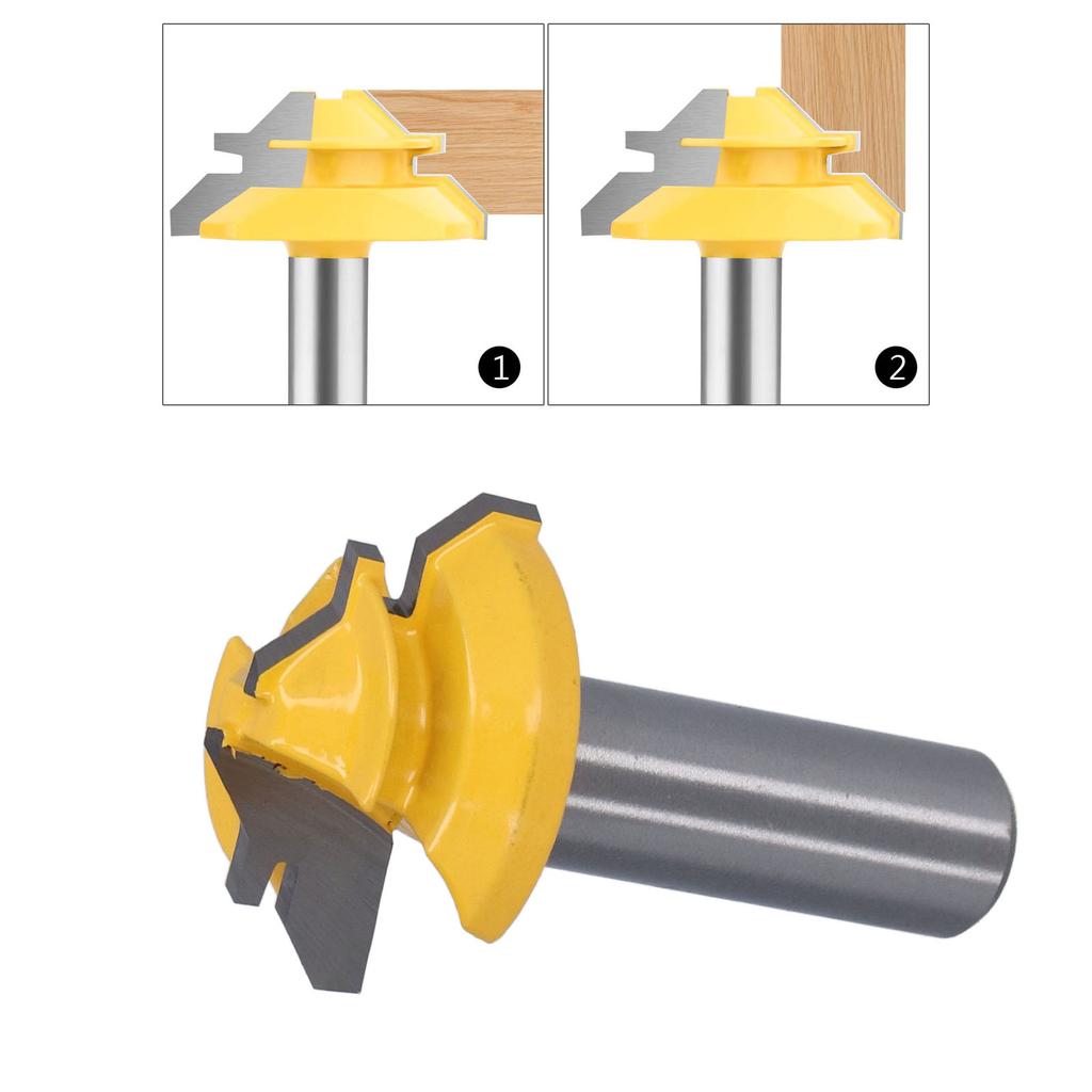 1Celsius2in Shank Router Bit 45 degrees  Woodworking Milling Cutter for Cabinet Door Drawer CNC Hand Tool