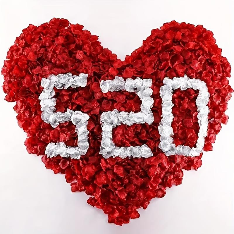 2000 Stück Künstliche Falsche Rosenblätter Rote Blütenblätter für Romantische Hochzeitsfeier Gastgeschenke Dekoration