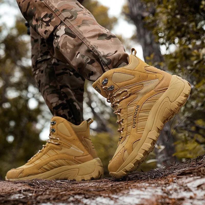 High-quality Waterproof Boots for Men Platform Tactical Boots Plus Size Outdoor Sports Hiking Boots Men Botas Senderismo Hombre