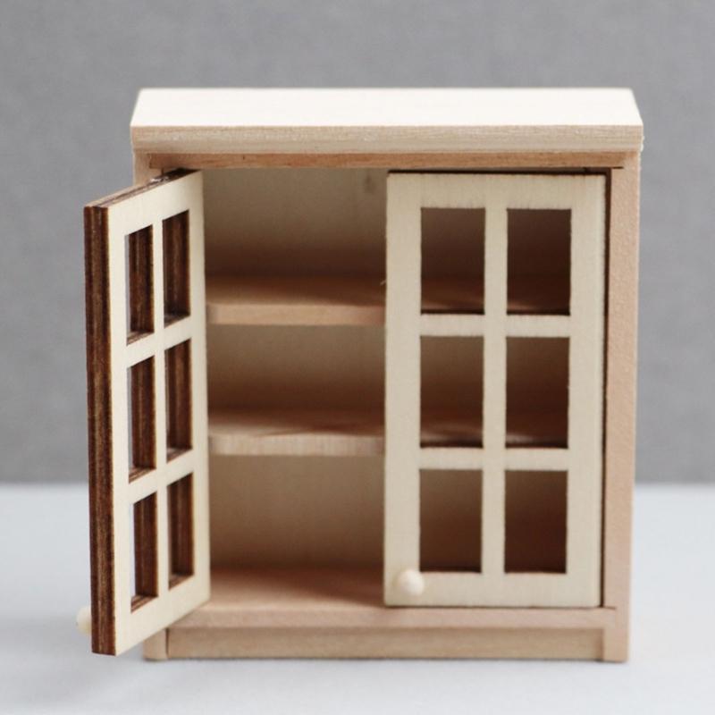 Wall Mounted Mini Cabinet Model Dollhouses Accessories For Bedroom Kitchen Living Room Tiny House Decoration