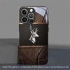 Gebogenes Geweih-Muster Gehärtetes Glas Schwarze Handyhülle Für iPhone 17 16 15 14 13 12 11 Pro Max 17 Air 7 8 Plus XR XS X Hülle