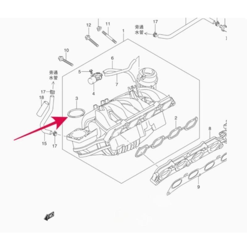 1342178K00000 Genuine Throttle Gaskets Sealing Gasket Rubber Ring Pad Black Part for Suzuki Grand Vitara 2.4 13421-78K00-000