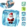 Anxiety Relief Ice Cube Toy Christmas Squeeze Toy, Stress Sensory for Halloween, Soft Clear Pinch