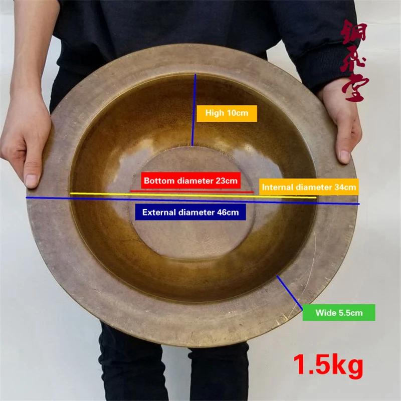 Pure Copper Handmade Thickened Brass Basin Old Copper Basin Carbon Furnace Wash Basin Chinese Wedding Washbasin Carbon Brazier