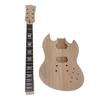 Yinfente 1-Piece Brown Guitar Kit - Mahogany Body & Neck, Rosewood Fretboard, 22 Frets, 24.75" Scale, DIY Guitar