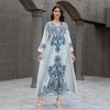 SW0827 Middle Eastern Beaded Abaya: Elegant Cross-Border Muslim Women's Long Robe Dress