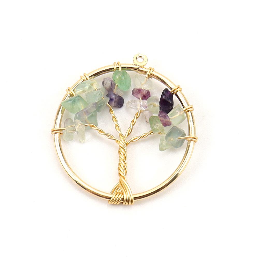 3Cm Tree Of Life Pendant Natural Crystal Gravel Fortune Tree Necklace Accessories N114