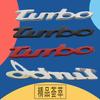 3D TURBO Metal Car Sticker Car Styling Body Emblem Decal Zinc Alloy Car Rear Tailgate Badge Decoration Auto Accessories Decals