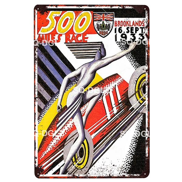 Racing Car Vintage Metal Signs Tin Sign Retro Garage Decor Plaque Metal Plaque Repair shop Wall Decorative Iron Plate