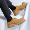 large size men's casual platform shoes lace-up original leather derby shoe outdoors cowboy desert platform sneakers man footwear