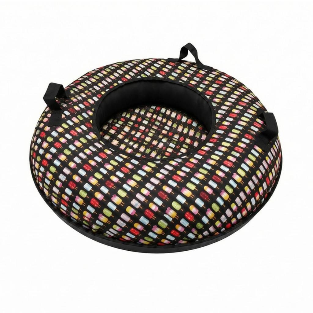 Inflatable Snow Tube Low-Temperature Resistant with Tow Strap Winter