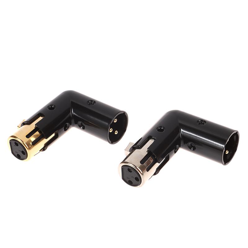 1Pc Audio Adapter Plug Adjustable Male To Female Right Angle Xlr Connector Metal Adapter 3Pin Black (Xlr 90 Degree Adapter)