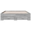Vidaxl Bed Frame with Drawers, Sonoma Grey Oak, 120X190 Cm