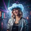 Wide Brim Light Up Western Cowboy Hat Furry Trim Costume Hat LED Cowboy Hat  Performance Costume