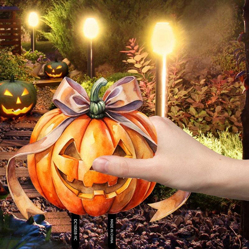Halloween Garden Decoration Ground Cartoon Pumpkin Gnome Ghost Style Insert Stake