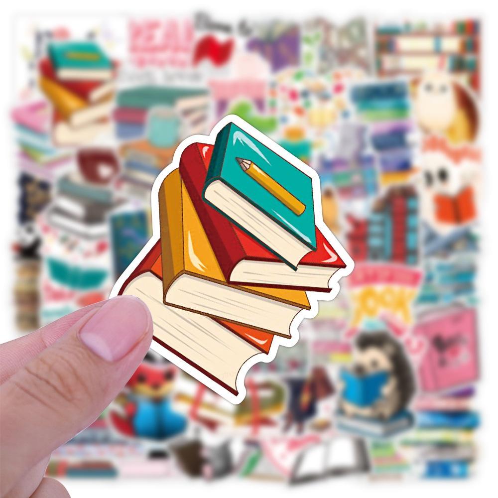 10/50Pcs Reading Book Stickers Inspiring Study Hard Stickers Creative Graffiti Stickers for DIY Luggage Laptop Skateboard Motorcycle Bicycle Stickers