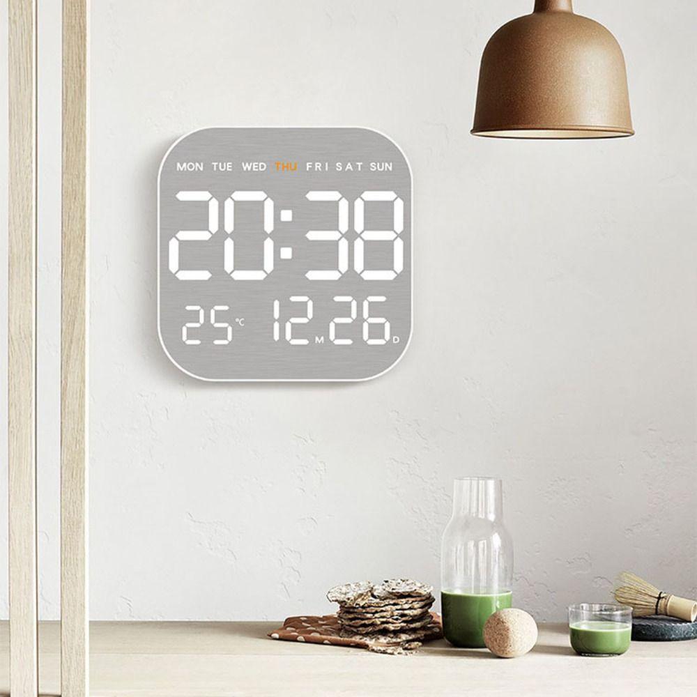 ABS Digital LED Clocks Wall-mounted Alarm Clocks New Electronic Wall Clock  Bedroom